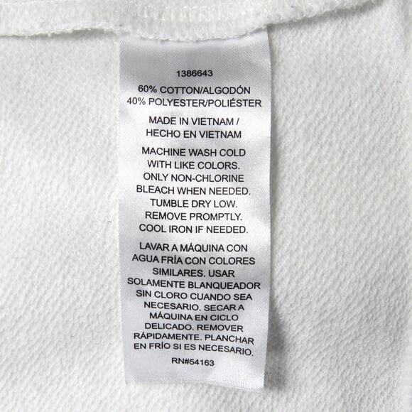 Calvin Klein White Graphic Logo Hoodie Silver Logo Metallic Large - Picture 6 of 6